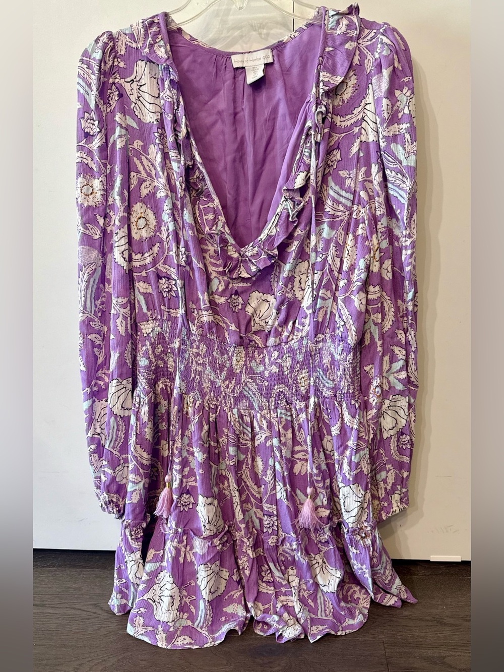 House of Harlow 1960 Lavender Purple Paisley Dress. Size L. GUC